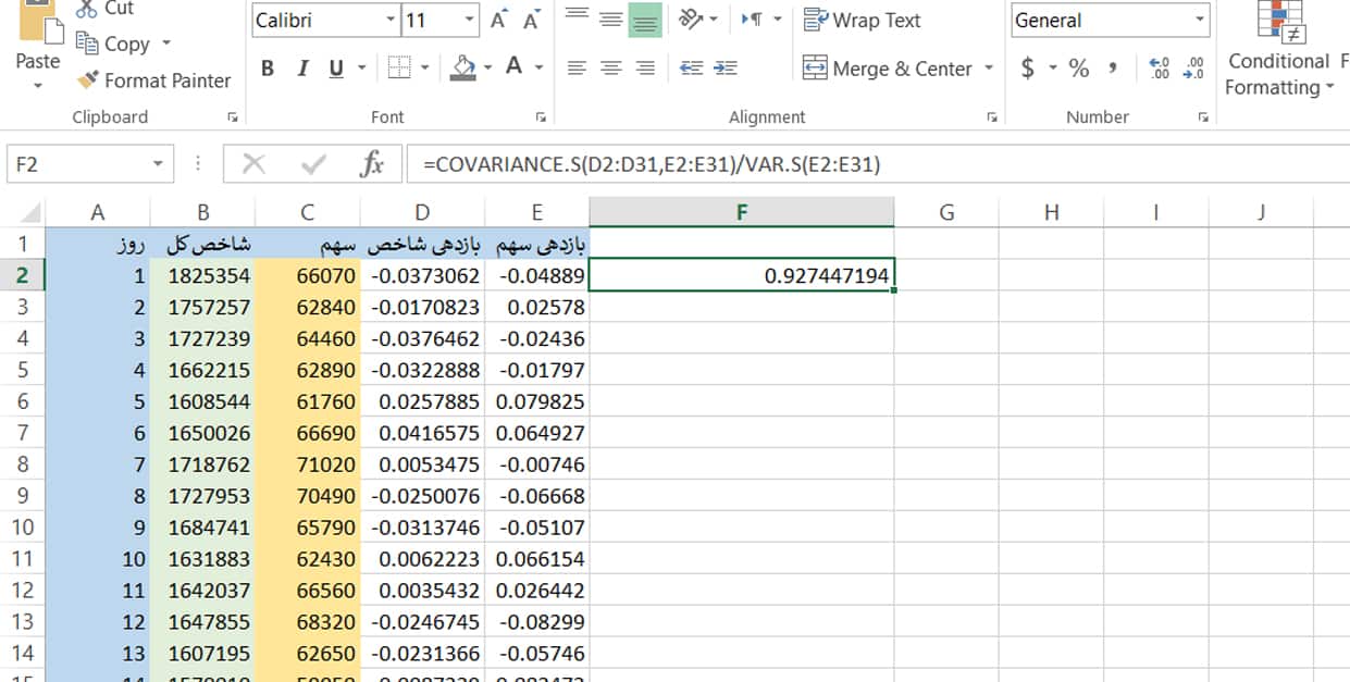 33 محاسبه ضریب بتا سهم